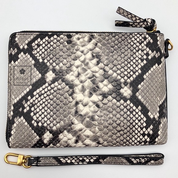 Tory Burch - Britten Large Zip Pouch -Snake (Grey) - Picture 6 of 8